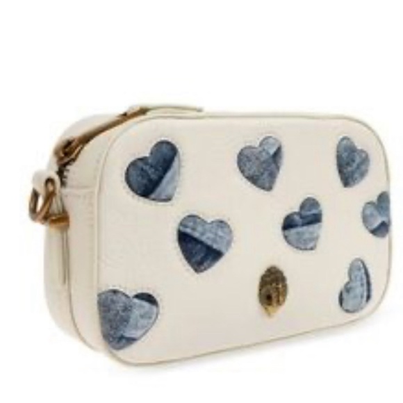 Kurt Geiger Handbags - Kurt Geiger NWT Cream and Blue DENIM Heart Kensington Crossbody Bag